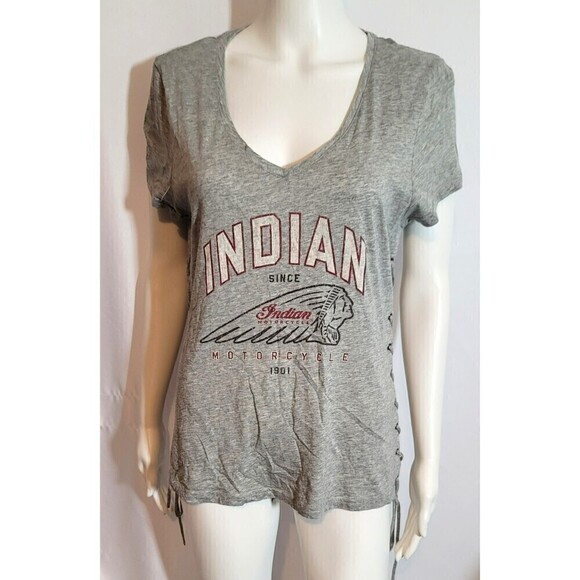 Indian Motorcycles Lace-Up Sides Tee - Size M - Picture 1 of 10